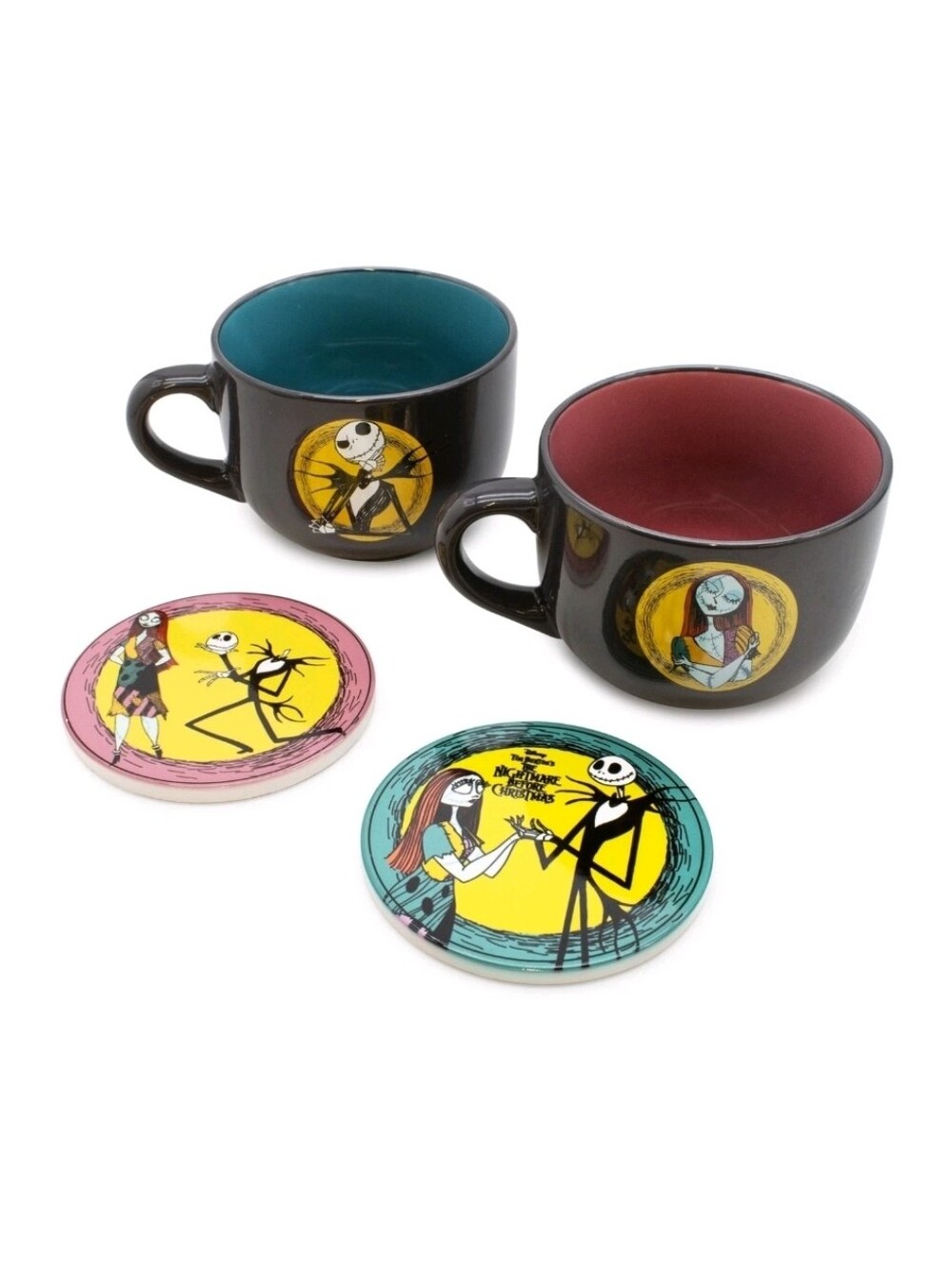 Disney The Nightmare Before Christmas Jack & Sally Mugs Coasters Whimsigoth NIB